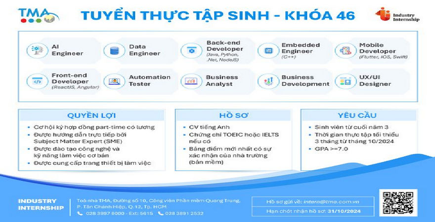 Tuyển Thực Tập Sinh Khóa 46